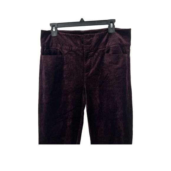 Paige Pants Lou Lou Velvet high rise flare dark red size 31 - Picture 3 of 7